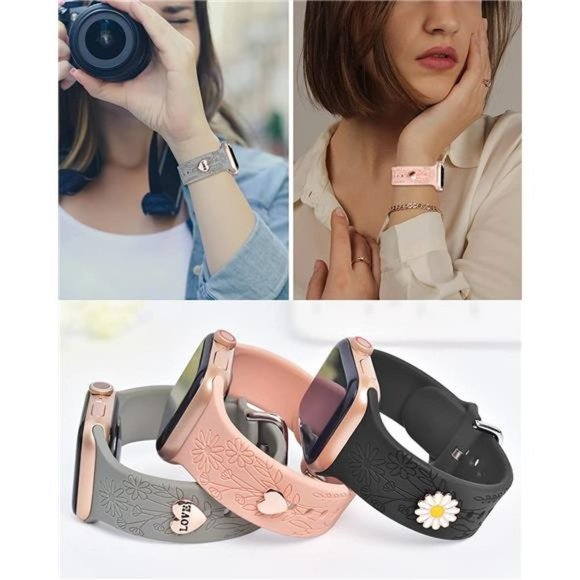 NEW 3 Engraved Apple Watch Bands with Charms main image 5